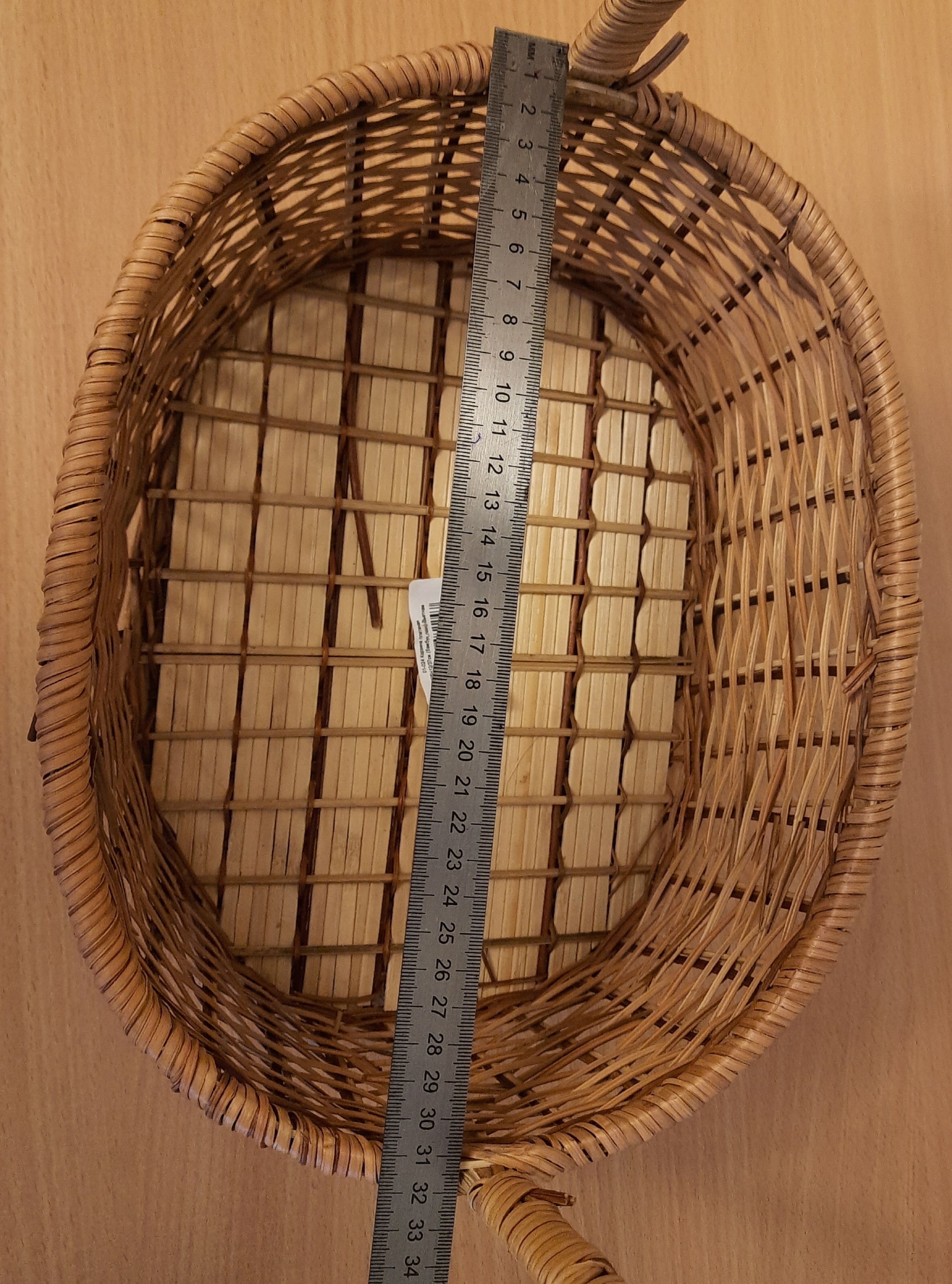 Фотография покупателя товара Корзина плетеная, 30х25х12/37 см, бамбук, лоза МИКС - Фото 6