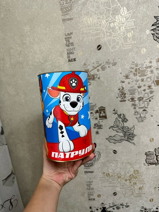 Фотография покупателя товара Копилка металлическая, XXL, 20.5 см × 12 см × 12 см «Спасатели», Щенячий патруль - Фото 1