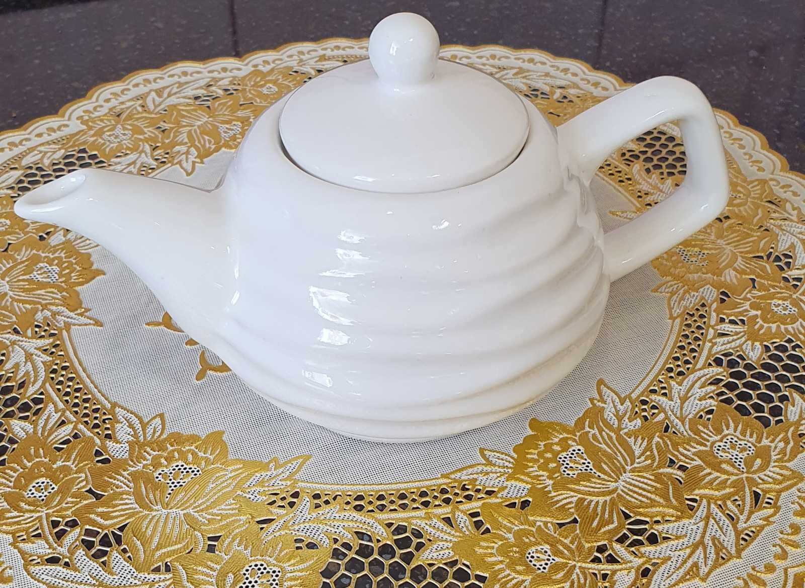 Фотография покупателя товара Чайник для заварки "Волна", белый, керамика, 0.5 л - Фото 3