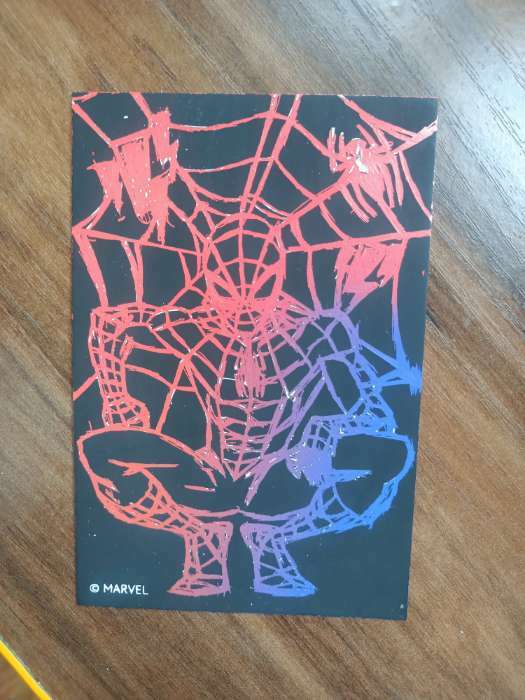 Фотография покупателя товара Гравюра с радужным основанием, 10*15 см "Человек-паук" - Фото 1