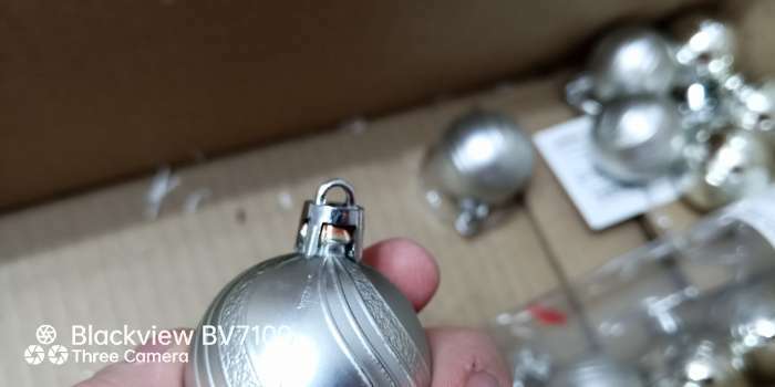 Фотография покупателя товара Набор шаров пластик d-4 см, 12 шт "Волна" серебро