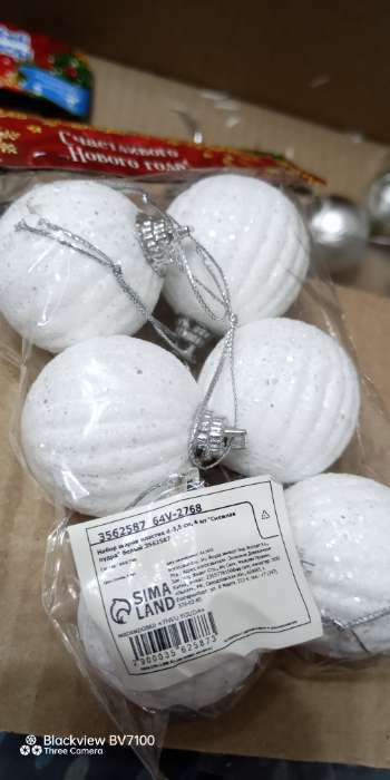 Фотография покупателя товара Набор шаров пластик d-3,5 см, 6 шт "Снежная пудра" белый