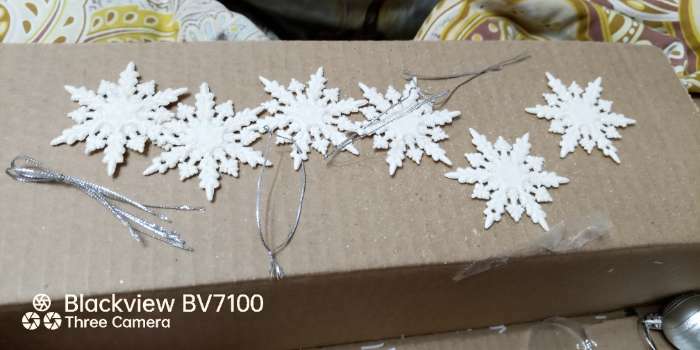 Фотография покупателя товара Украшение ёлочное "Снежинка полярная" (набор 6 шт) d-6 см, белый