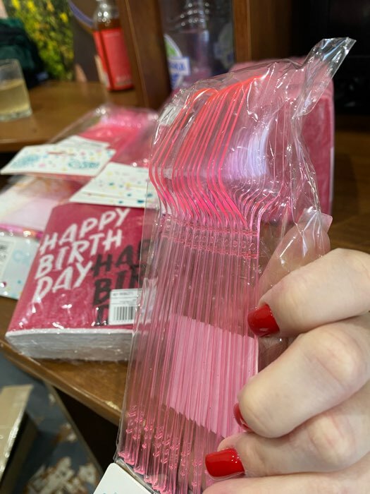 Фотография покупателя товара Ложки пластиковые, в наборе 12 шт., розовые - Фото 1