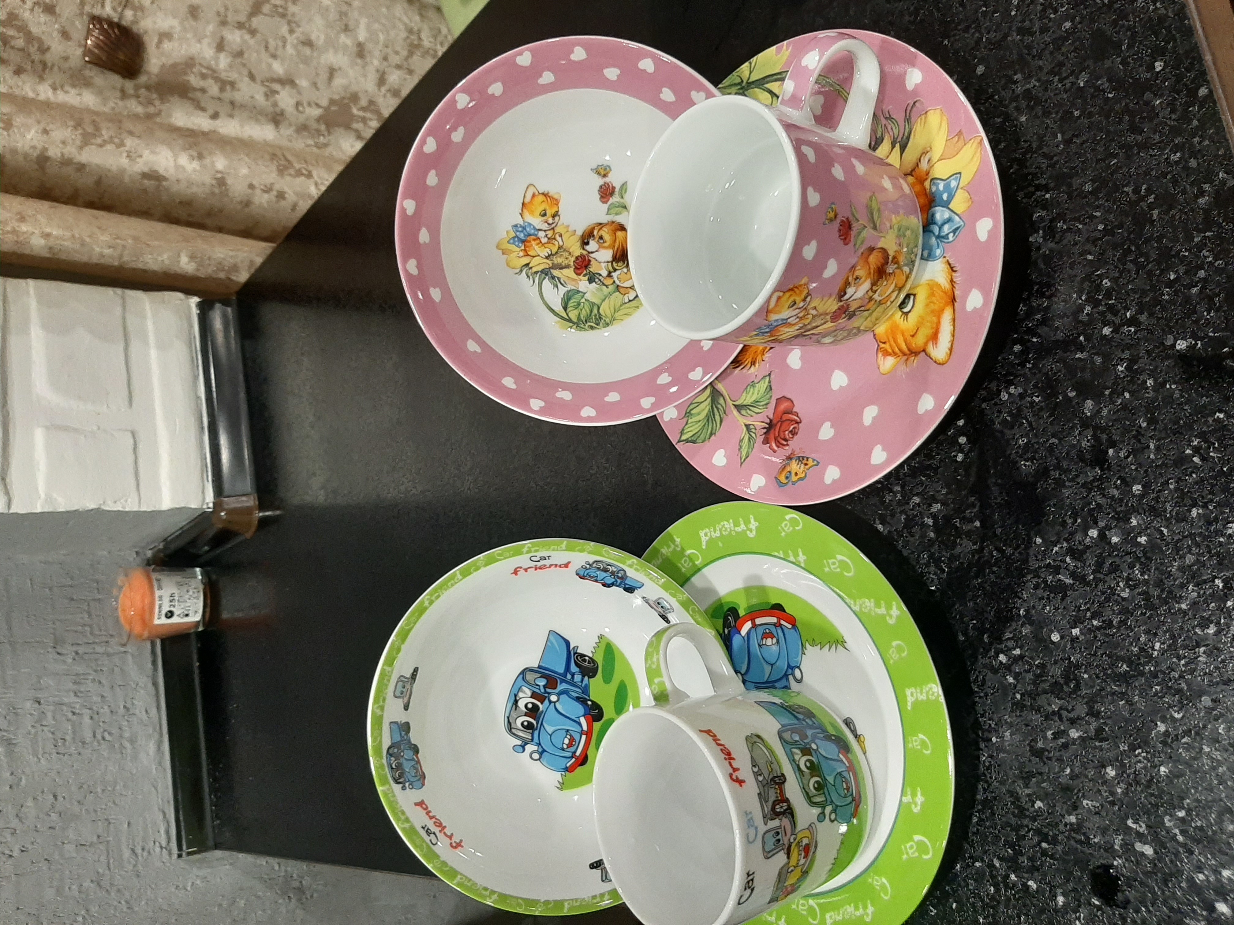 Фотография покупателя товара Набор детской посуды Доляна «Друзья», 3 предмета: кружка 230 мл, миска 400 мл, тарелка d=18 см - Фото 3