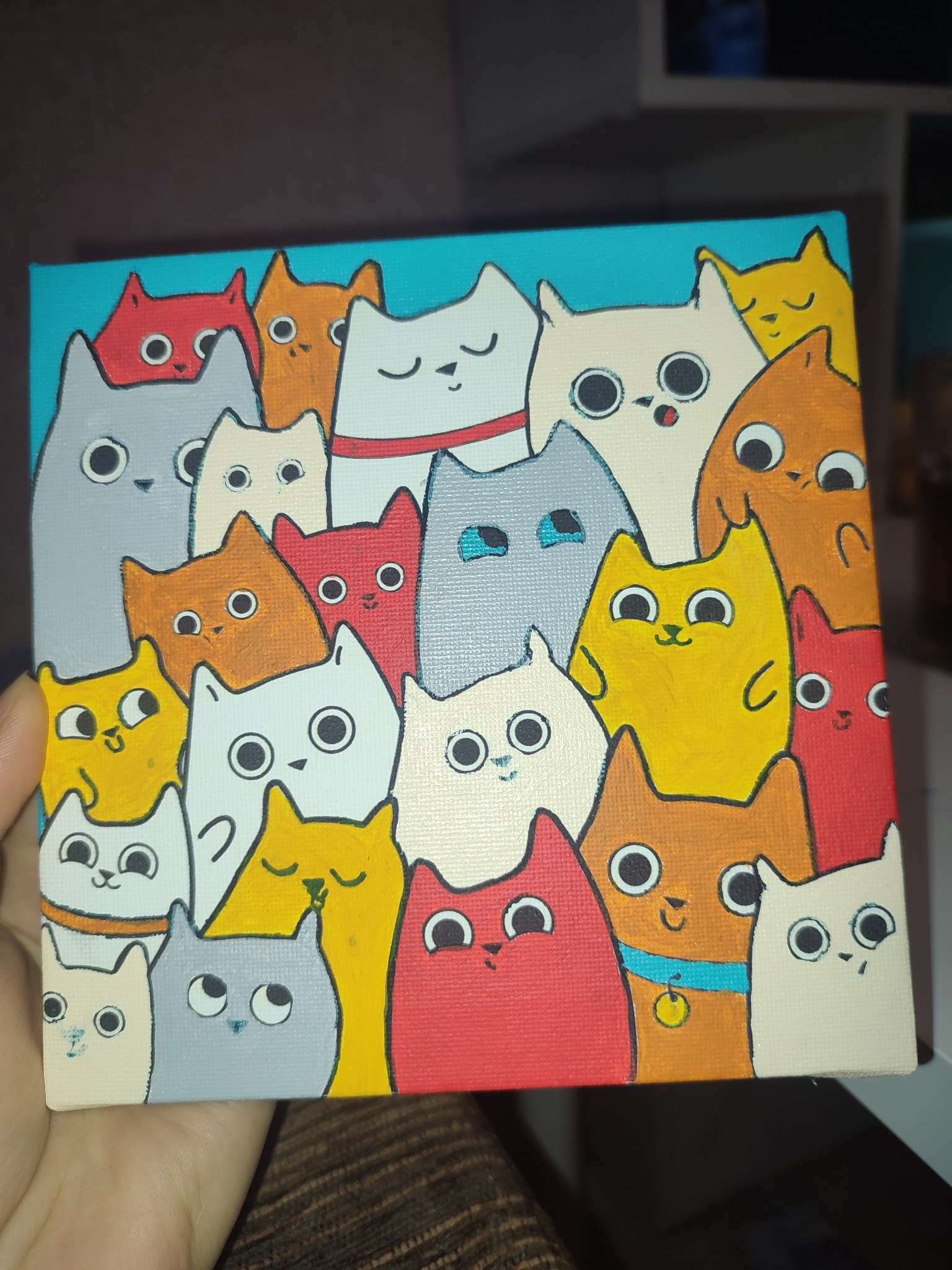 Фотография покупателя товара Картина по номерам «Милые котята» 15×15 см - Фото 3