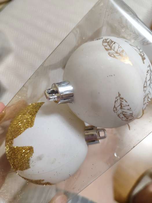 Фотография покупателя товара Шары ёлочные новогодние «С Новым годом!», на Новый год, пластик, d=6, 4 шт., цвет белое золото