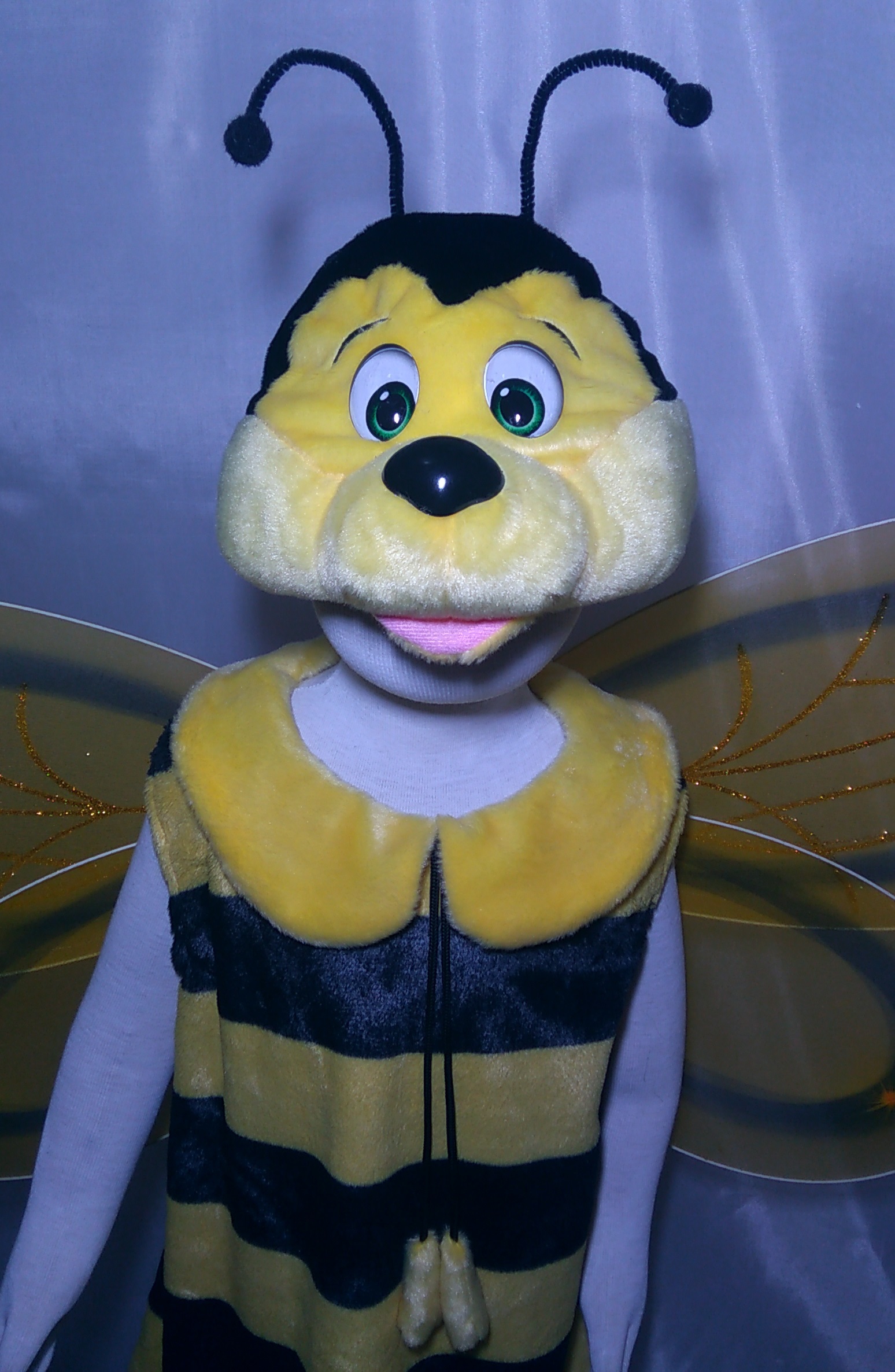 Фотография покупателя товара Карнавальный костюм «Пчёлка», платье, маска-шапочка, рост 122-128 см - Фото 2