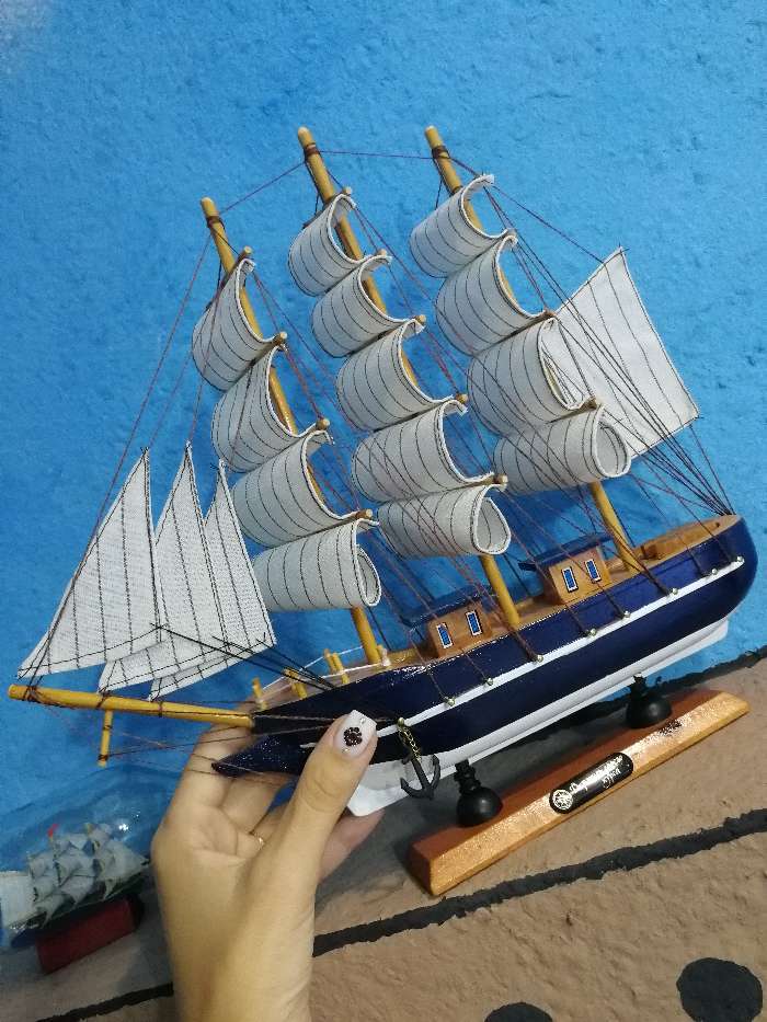 Фотография покупателя товара Корабль сувенирный средний «Фрея», борта синие, 33х31х5 см , микс - Фото 3