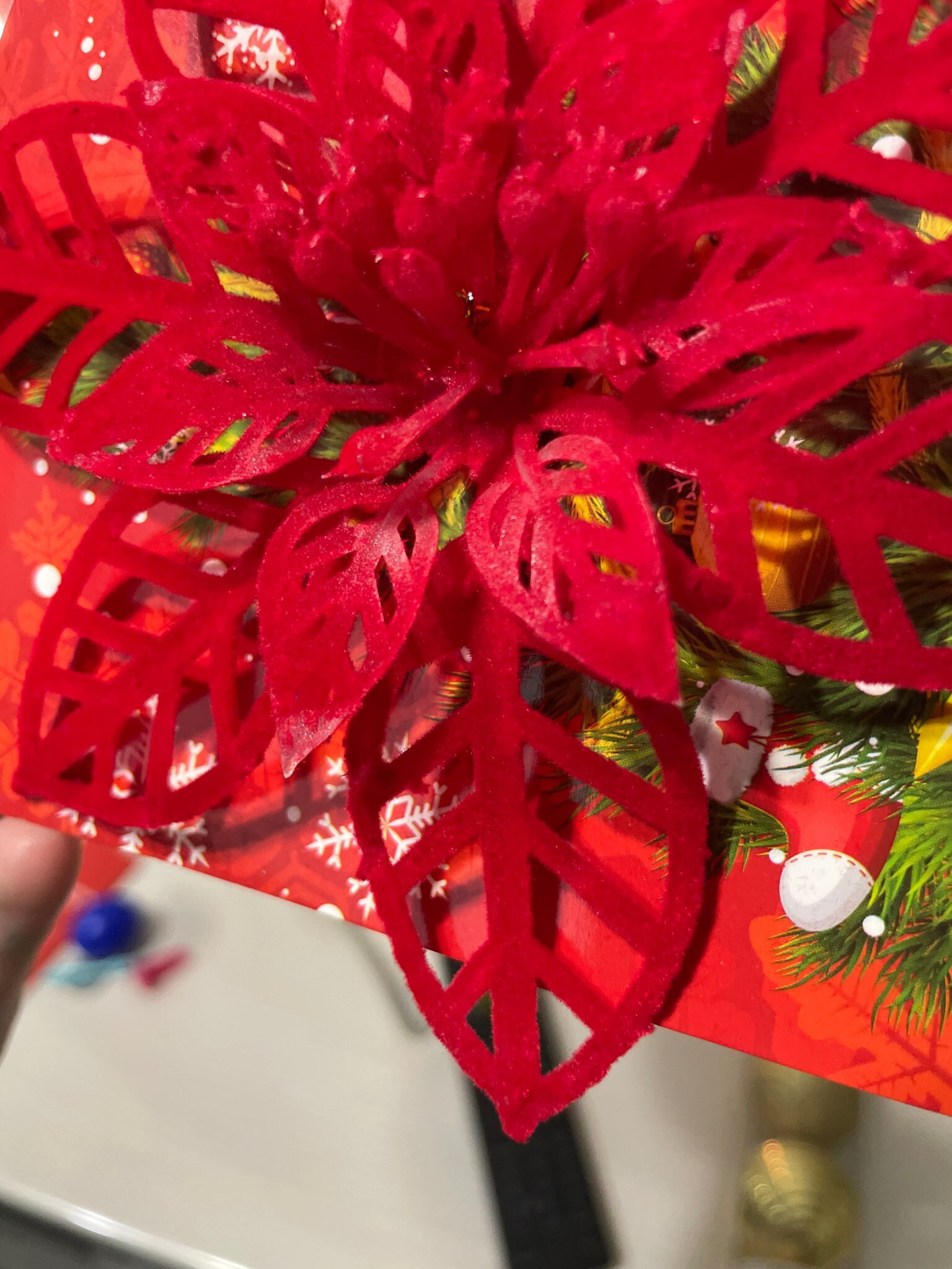 Фотография покупателя товара Украшение ёлочное "Резной цветок" (набор 2 шт) 14 см, красный - Фото 8