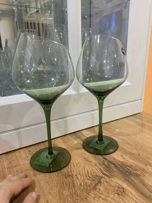Фотография покупателя товара Бокал из стекла для вина Magistro «Иллюзия», 540 мл, 10×24 см, цвет ножки зелёный