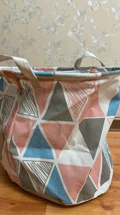 Фотография покупателя товара Корзина бельевая текстильная Доляна «Ромбы», 40×30×30 см