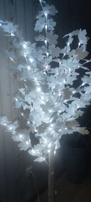 Фотография покупателя товара Светодиодное дерево «Клён белый» 1.6 м, 160 LED, постоянное свечение, 220 В, свечение белое - Фото 1