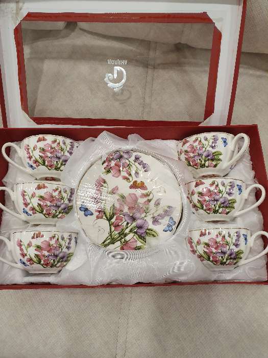 Фотография покупателя товара Сервиз керамический чайный Доляна «Колокольчики», 12 предметов: 6 чашек 180 мл, 6 блюдец d=15 см