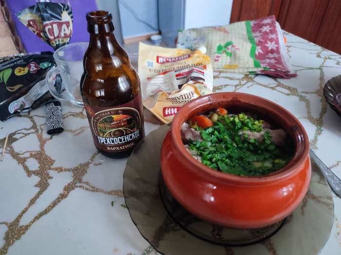 Фотография покупателя товара УЦЕНКА Горшок для жаркого «Классика» 0.9 л красный, без крышки - Фото 1