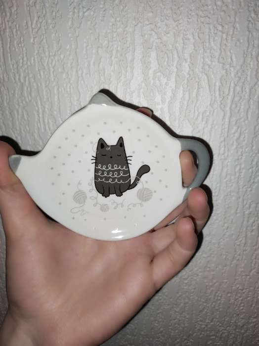 Фотография покупателя товара Подставка под чайный пакетик Доляна «Уютные коты», 12×9 см