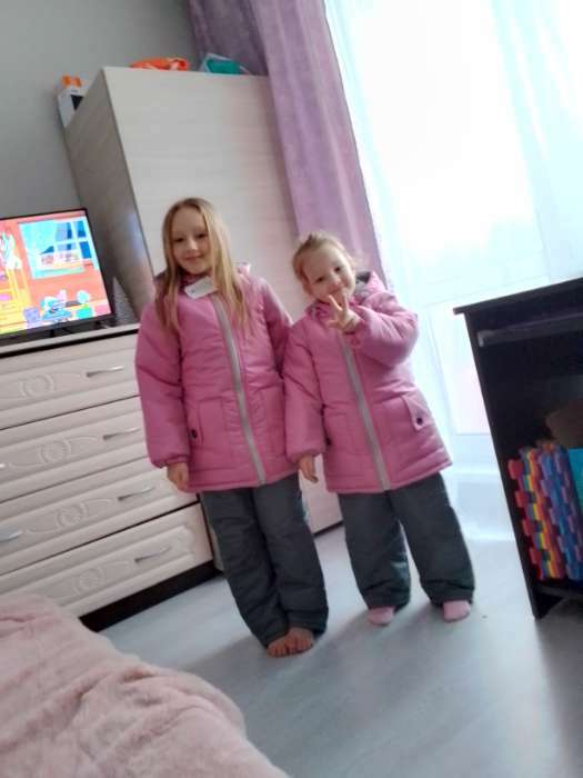 Фотография покупателя товара Комплект зимний для девочки, цвет розовый, рост 104-110 см - Фото 1