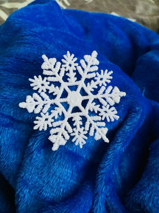 Фотография покупателя товара Украшение ёлочное "Снежинка узорная" (набор 6 шт) d-7 см, белый
