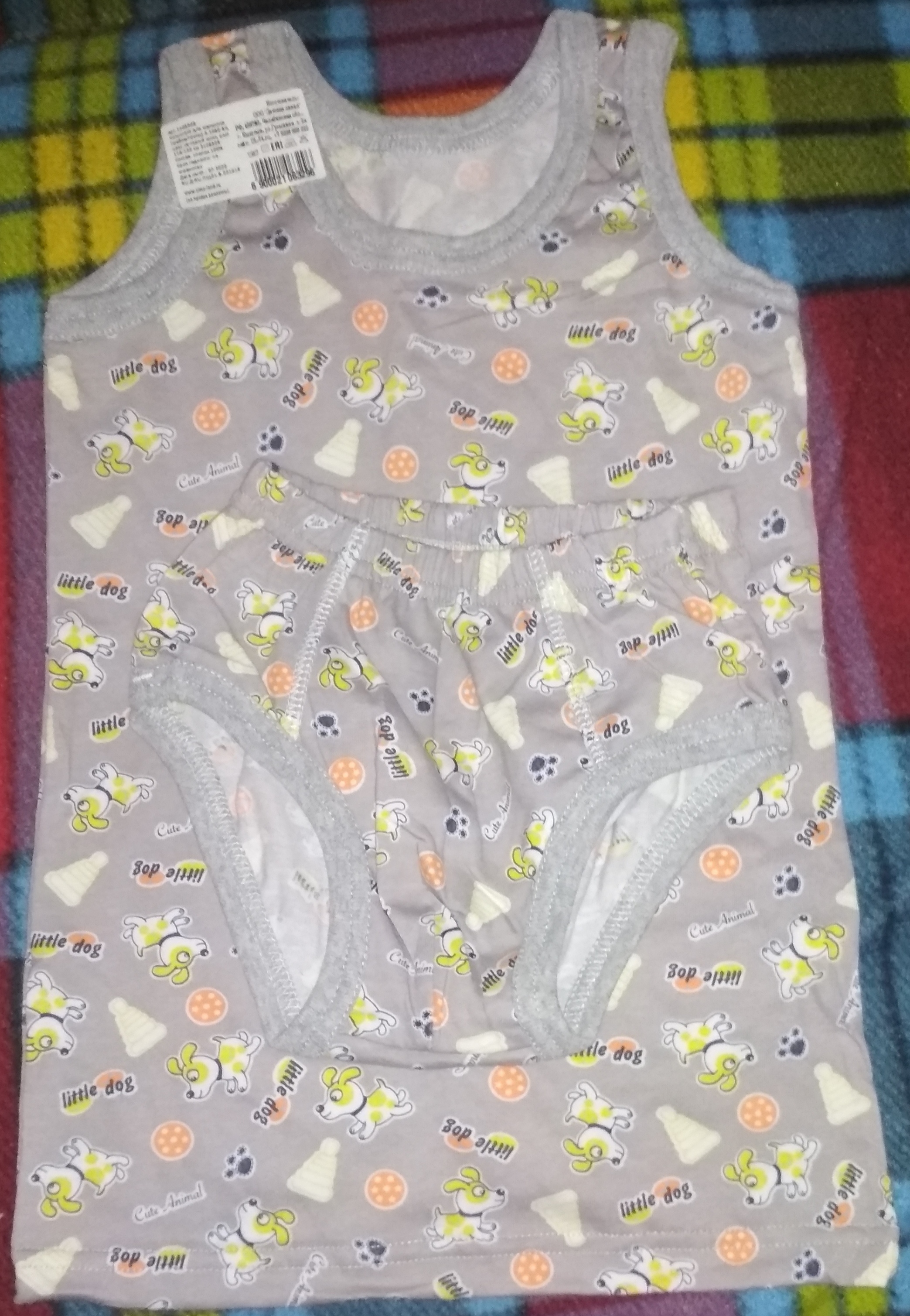 Фотография покупателя товара Комплект для мальчика (майка/трусы), цвет светло-серый микс, рост 116-122 см - Фото 6
