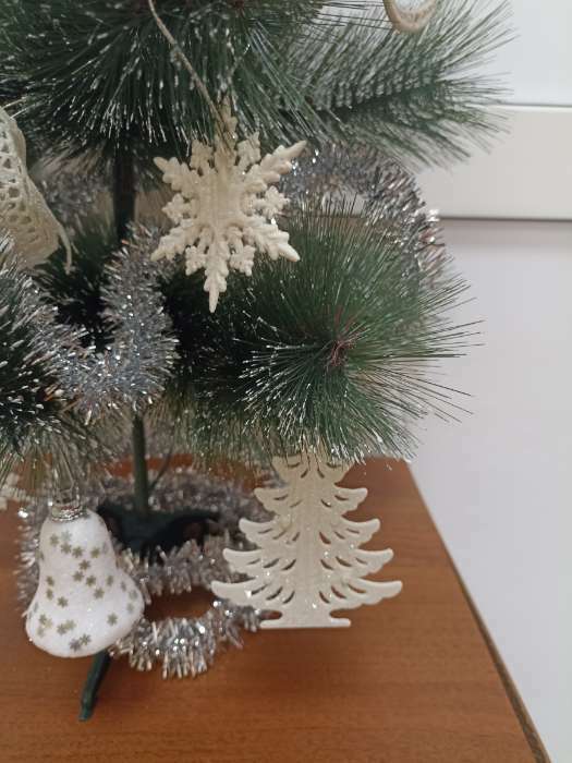 Фотография покупателя товара Ёлочные игрушки набор 6 шт. «Зимнее волшебство. Снежинка полярная», d=6 см, белый - Фото 7