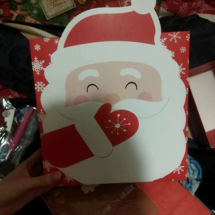 Фотография покупателя товара Коробка складная «Дедушка Мороз», 25 х 25 х 10 см - Фото 1