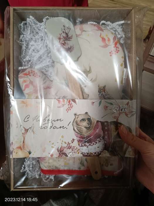 Фотография покупателя товара Набор новогодний подарочный «Доляна. Олень»: варежка-прихватка, лопатка силикон - Фото 1