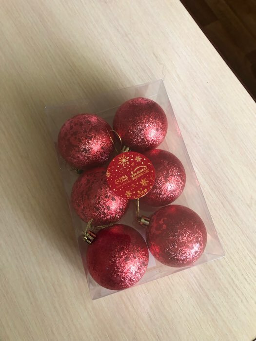 Фотография покупателя товара Ёлочные игрушки «Ретро», шары новогодние, d=6 см, набор 6 шт., красный - Фото 4