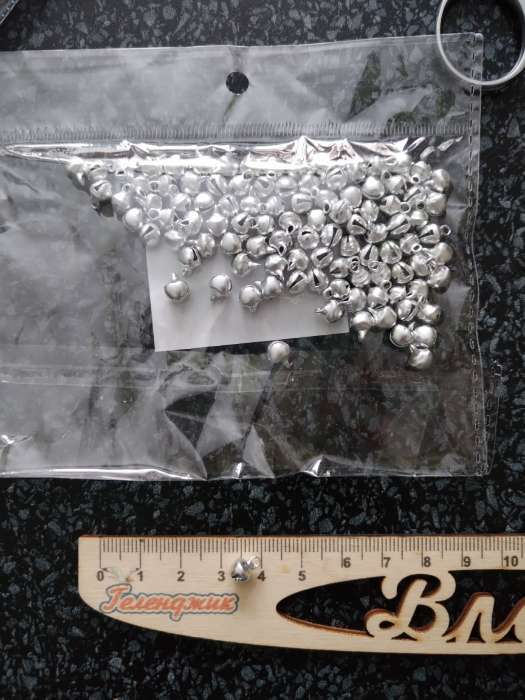 Фотография покупателя товара Бубенчики для рукоделия, набор 100 шт., размер 1 шт. — 0,6 см, цвет серебристый