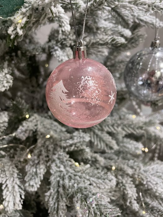 Фотография покупателя товара Ёлочные игрушки «Зимняя сказка», шары новогодние, d=5.5 см, набор 4 шт., розовый - Фото 4