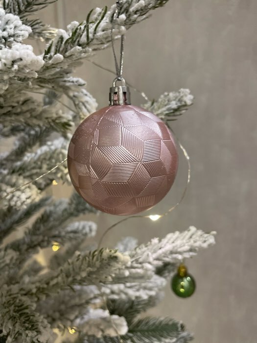 Фотография покупателя товара Ёлочные игрушки «Зимняя сказка», шары новогодние, d=5.5 см, набор 4 шт., розовый - Фото 3