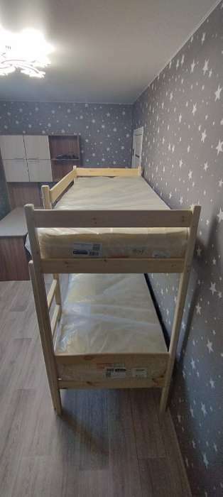 Фотография покупателя товара Двухъярусная кровать «Т2», 700×1900, массив сосны, без покрытия - Фото 1
