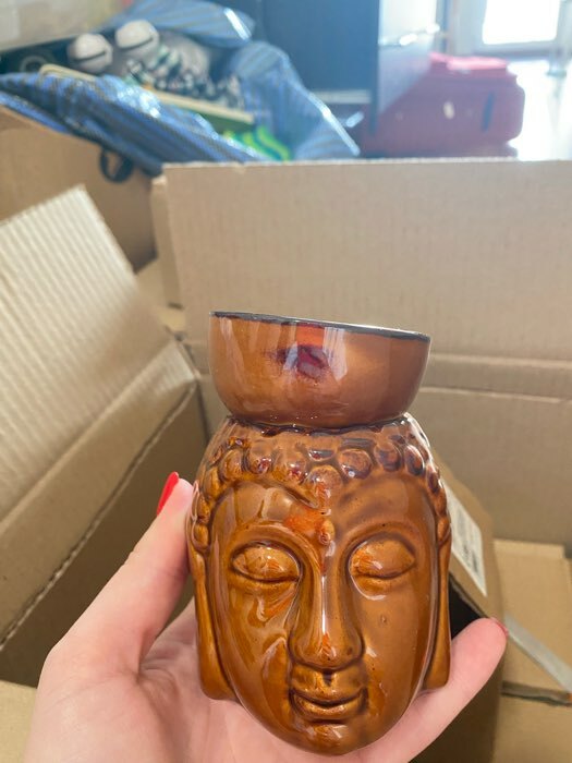 Фотография покупателя товара Аромалампа керамика "Будда с чашей на голове" МИКС 11,5х8х9 см - Фото 8