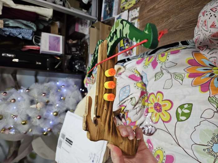 Фотография покупателя товара Игрушка деревянная «Арбалет» 22×29×10,5 см, МИКС - Фото 2