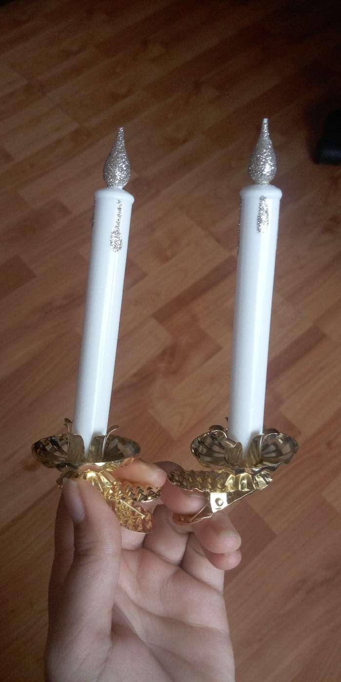 Фотография покупателя товара Украшение ёлочное "Новогодняя свеча" 1,5х11 см (набор 2 шт) белый