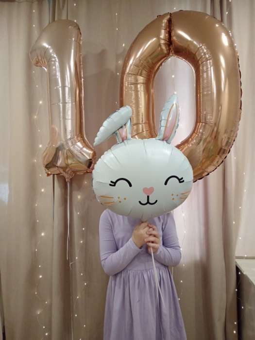 Фотография покупателя товара Шар фольгированный 30" «Белый кролик» - Фото 2