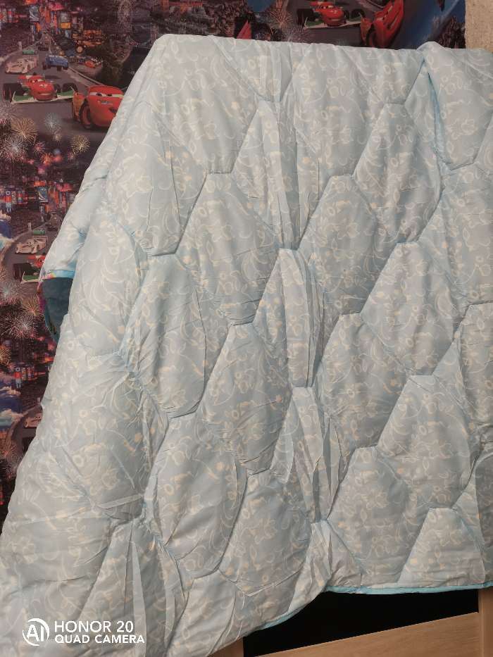 Фотография покупателя товара Одеяло «Эконом» тёплое, синтетическое, 145 × 205 см (± 5 см), холлофан, п/э, чехол цвета МИКС, 250 г/м²