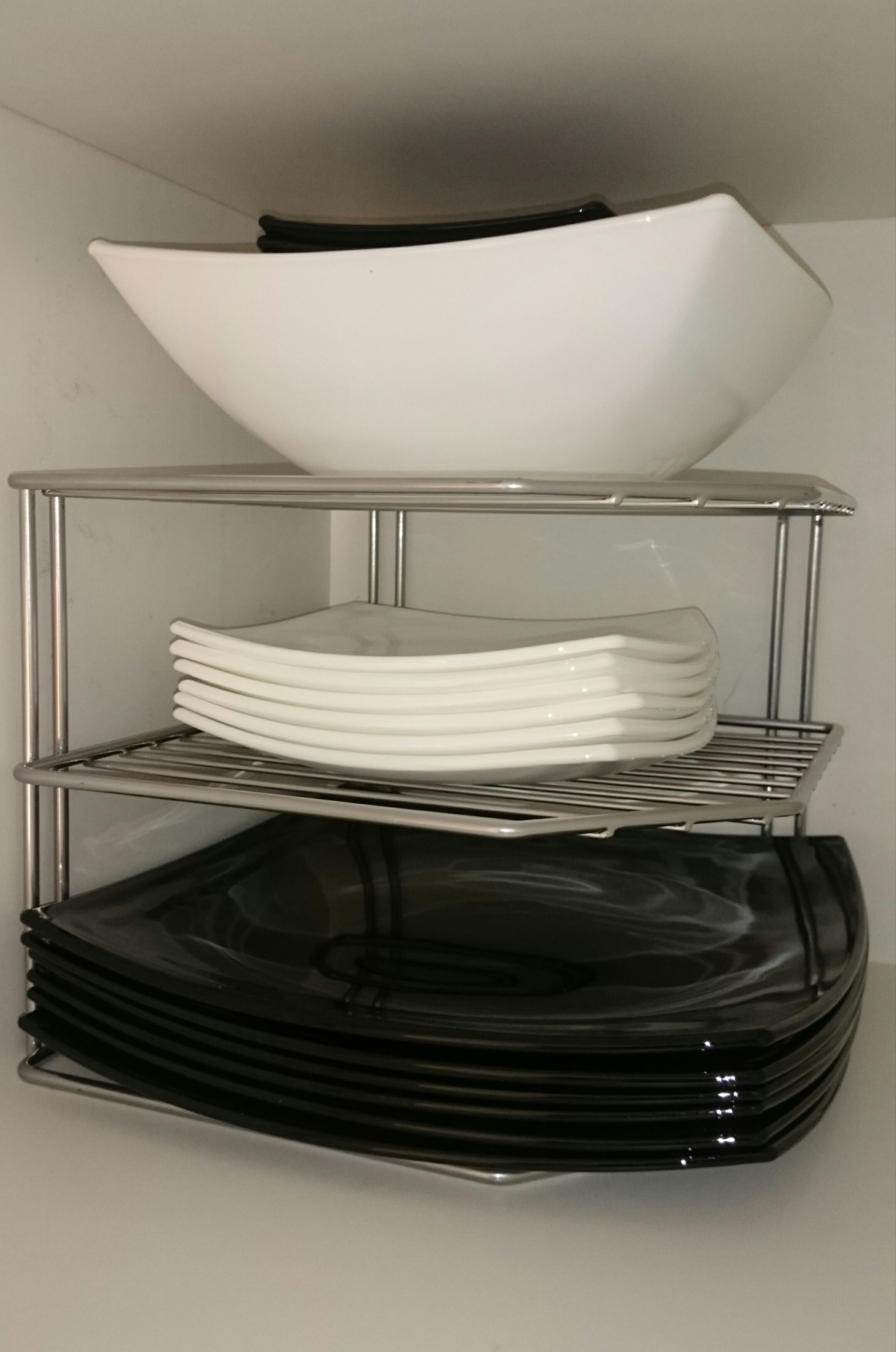 Фотография покупателя товара Подставка для посуды, 2 яруса, 25×25×20 см, цвет хром - Фото 16