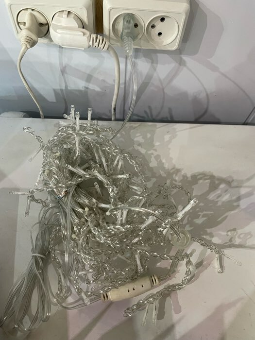 Фотография покупателя товара Гирлянда «Бахрома» 3 × 0.6 м, IP44, УМС, прозрачная нить, 160 LED, свечение белое, 220 В