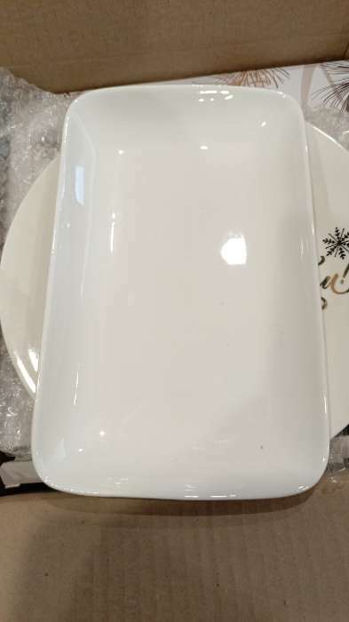 Фотография покупателя товара Блюдо прямоугольное Доляна White Label, 24.5×15.5 см, фарфор, белое - Фото 3