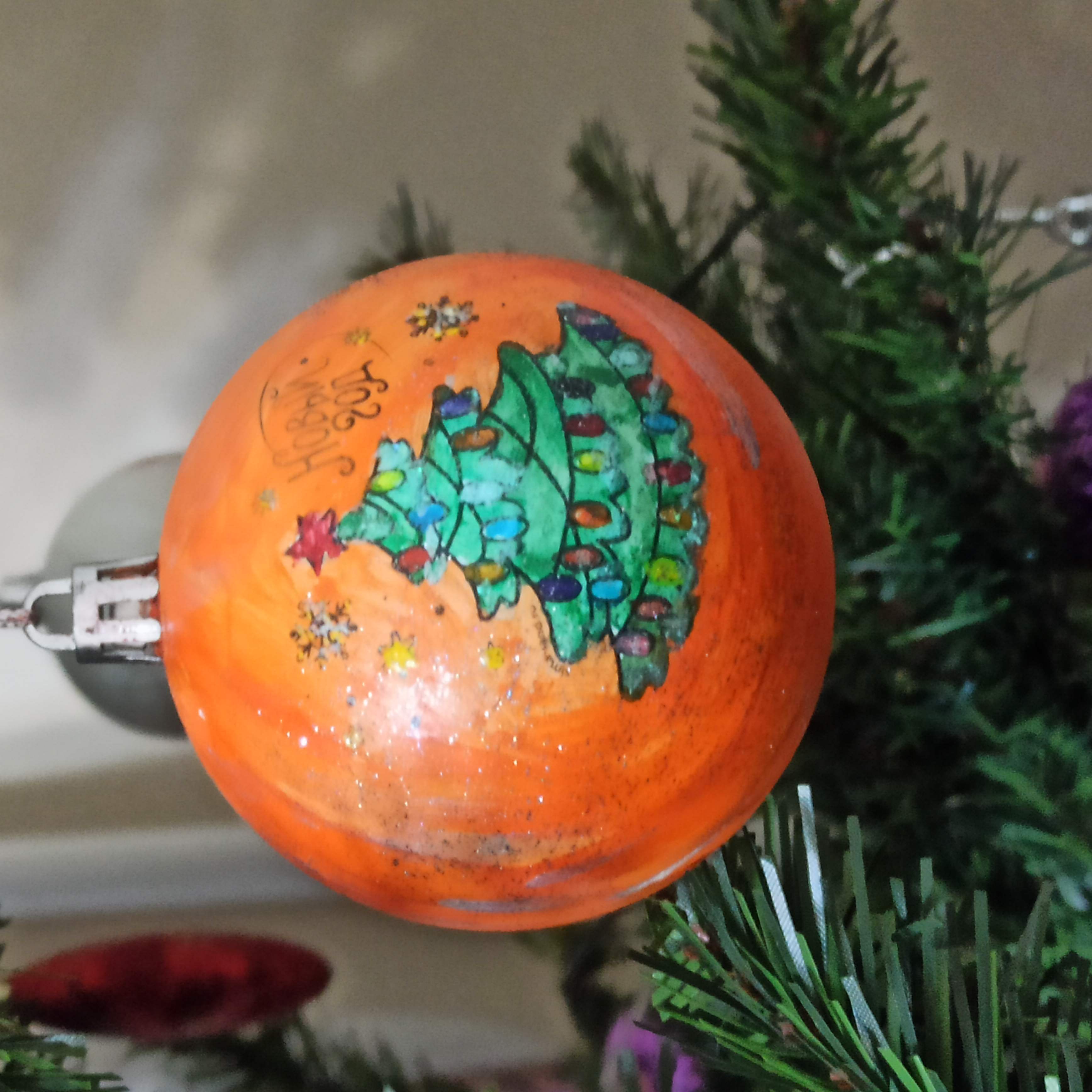 Фотография покупателя товара Новогоднее ёлочное украшение под раскраску «Новый год! Ёлочка», d=7 см - Фото 1