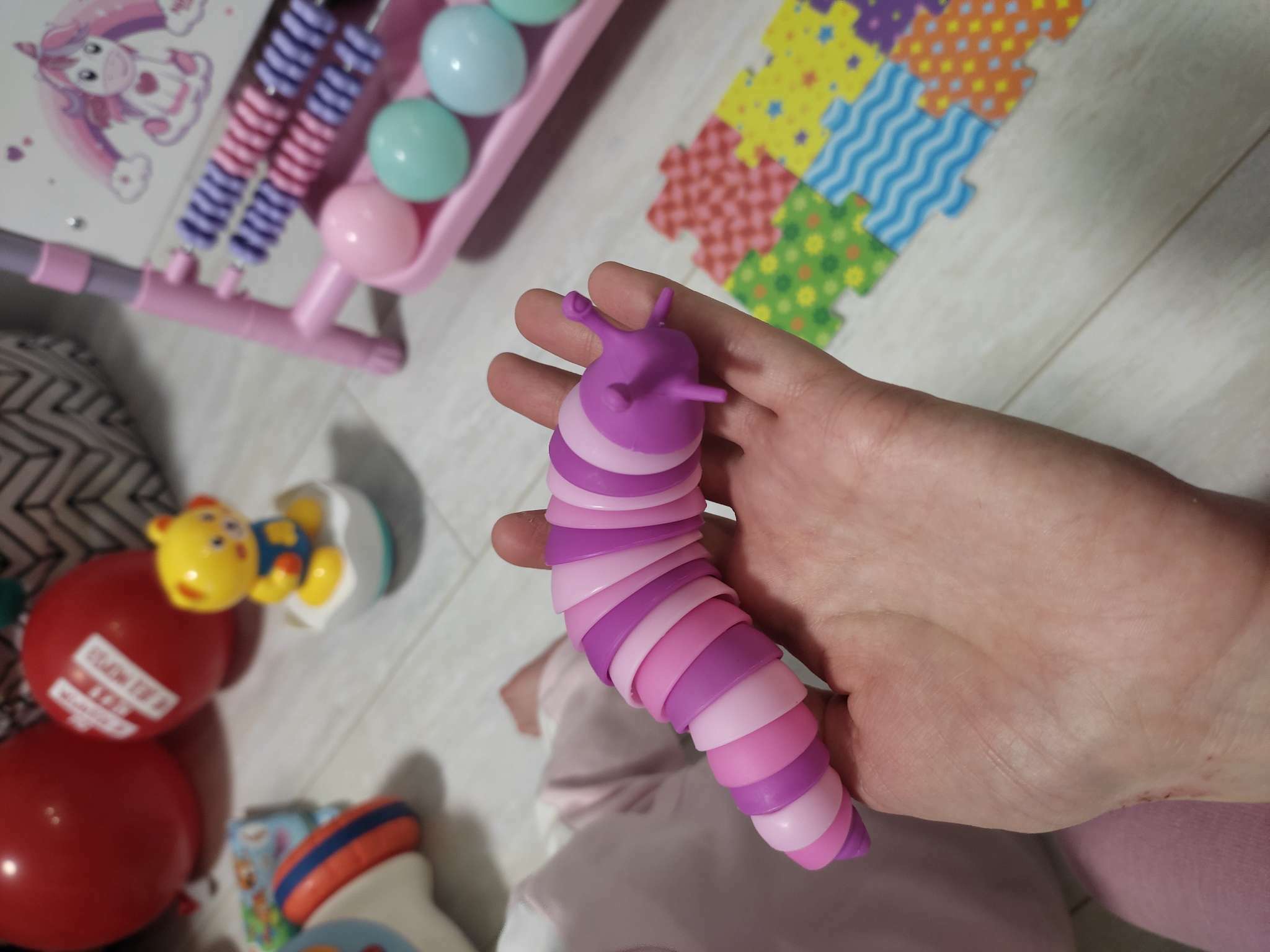 Фотография покупателя товара Развивающая игрушка «Гусеница», цвета МИКС - Фото 3