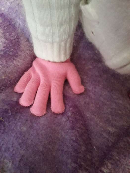 Фотография покупателя товара Перчатки одинарные для девочки, размер 14, цвет розовый 6с177 - Фото 3
