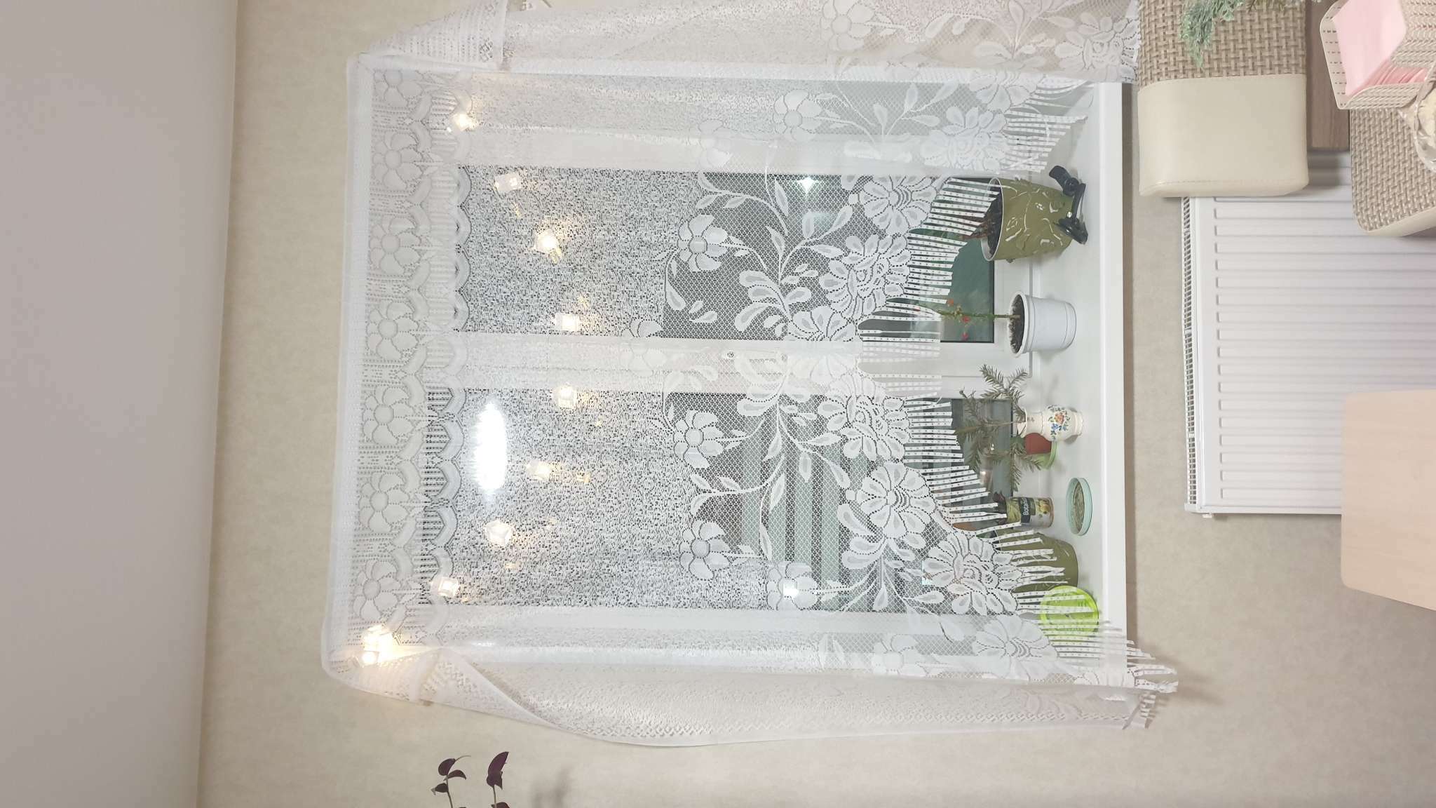 Фотография покупателя товара Тюль на кухню без шторной ленты, 170х160 см, цвет белый, 100% полиэстер