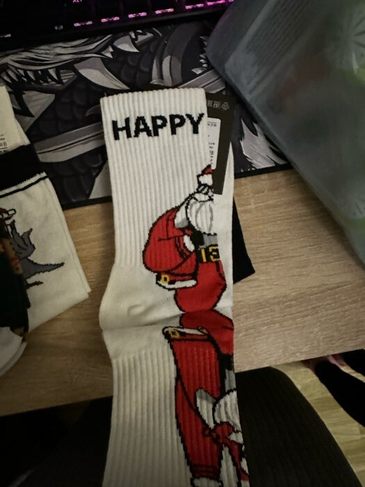Фотография покупателя товара Носки новогодние мужские KAFTAN Happy Santa, размер 41-44 (27-29 см), белые - Фото 1