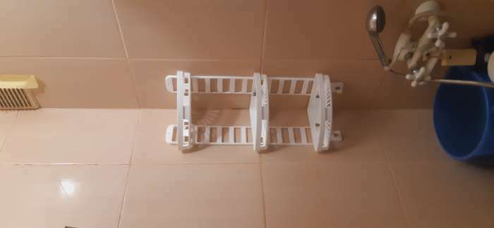 Фотография покупателя товара Полка для ванной угловая Альтернатива «Трансформер», 3 яруса, пластик, 25×18×58 см, белая - Фото 4