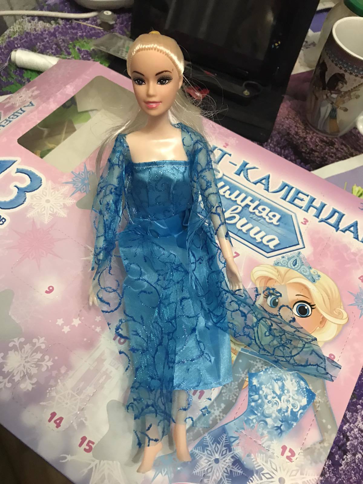 Фотография покупателя товара Адвент-календарь «Зимняя красавица» с куклой и аксессуарами - Фото 2