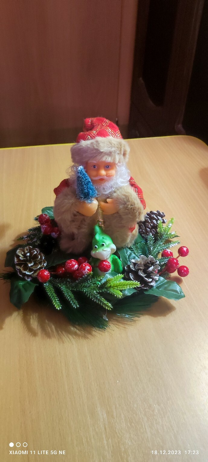 Фотография покупателя товара Дед Мороз "В узорчатой шубке с ёлочкой" 19 см, коричнево-красный