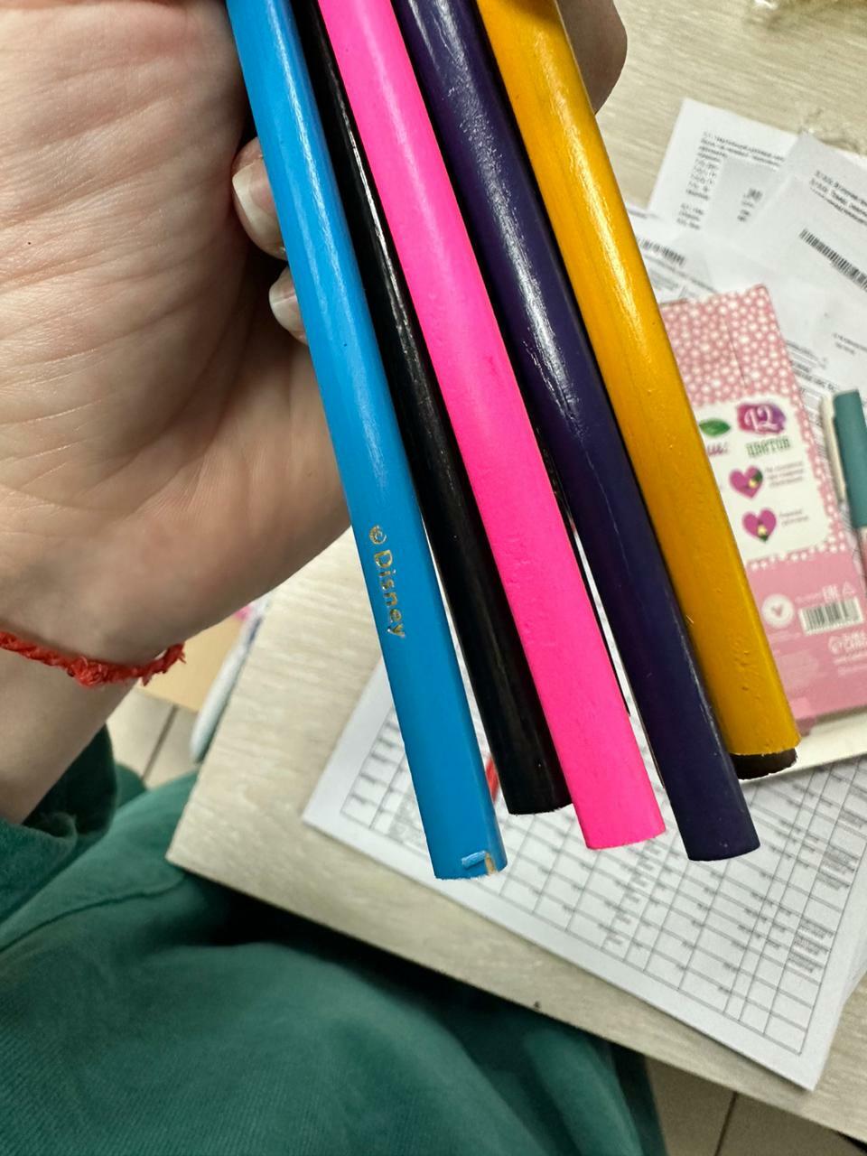 Фотография покупателя товара Цветные карандаши, 12 цветов, шестигранные, Коты Аристократы - Фото 3