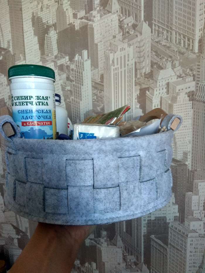 Фотография покупателя товара Корзина для хранения Доляна «Нафаня», 26×26×14 см, цвет серый - Фото 1