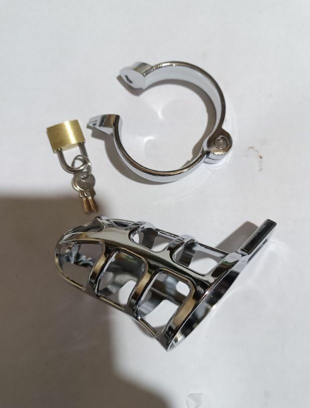 Фотография покупателя товара Пояс верности "Клетка целомудрия № 1", кольца D = 5; 4,5; 4 см, замок, ключ, металл - Фото 1